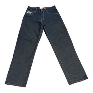 Ed Hardy Dark Blue Skull Graphic Men Jeans